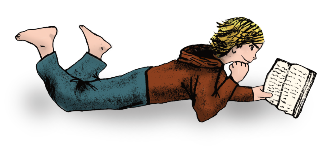 Illustration eines lesenden Jungen