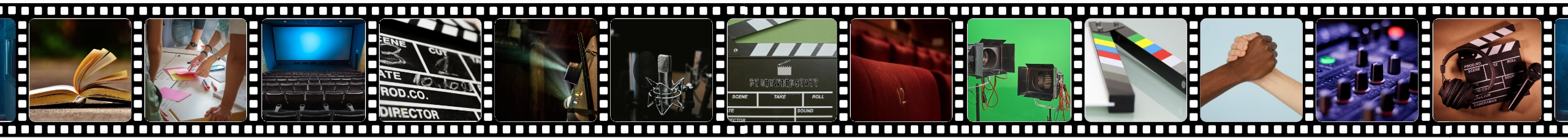 Filmrolle mit Filmsetbildern